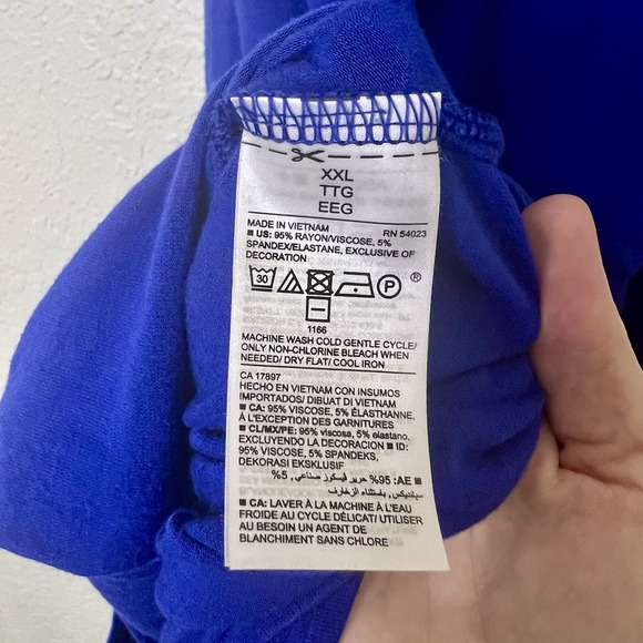 Old Navy Royal Blue Crochet Yoke Romper Shorts Jumpsuit Women's XXL - Picture 9 of 9